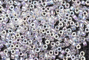 Бисер Япония MIYUKI Delica цилиндрический 11/0 5г DB-0082 светло-розовый радужный с цветной линией