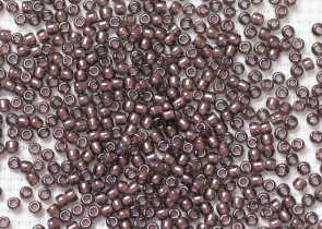 Бисер Япония круглый 11/0 10г 0367 черный алмаз/розовый, окрашенный изнутри