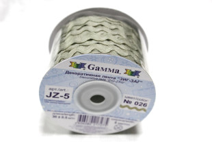 Тесьма отделочная "ЗИГ-ЗАГ" 5 мм 30 м №026 серо-бежевый