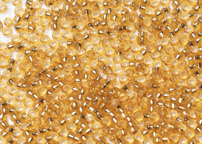 Бисер Япония MIYUKI Seed Beads 15/0 5г 0004 золотой серебряная линия внутри